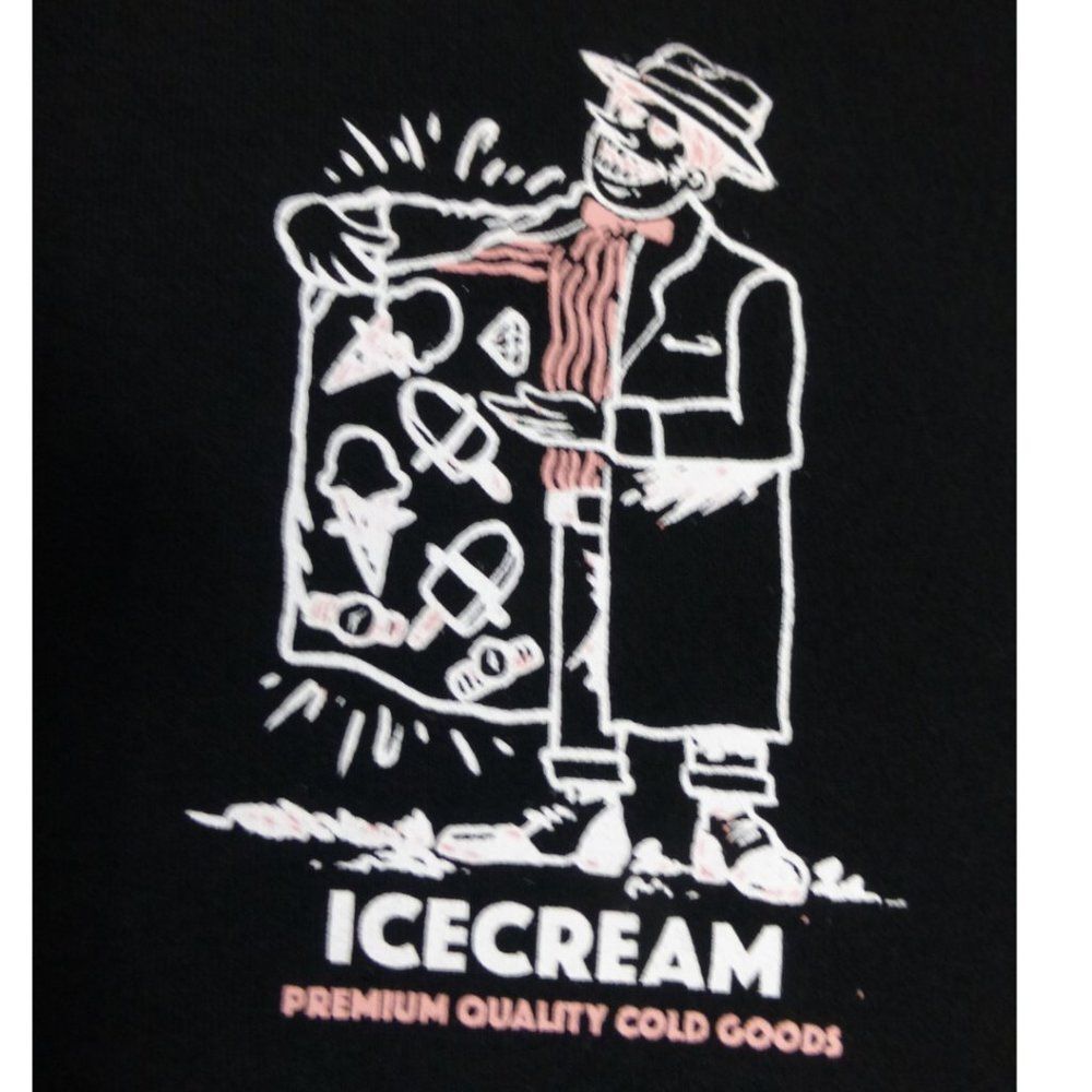 Ice Cream Black T-Shirt "Premium Quality Cold Goods. We'll Come to You" Graphic - Picture 5 of 9